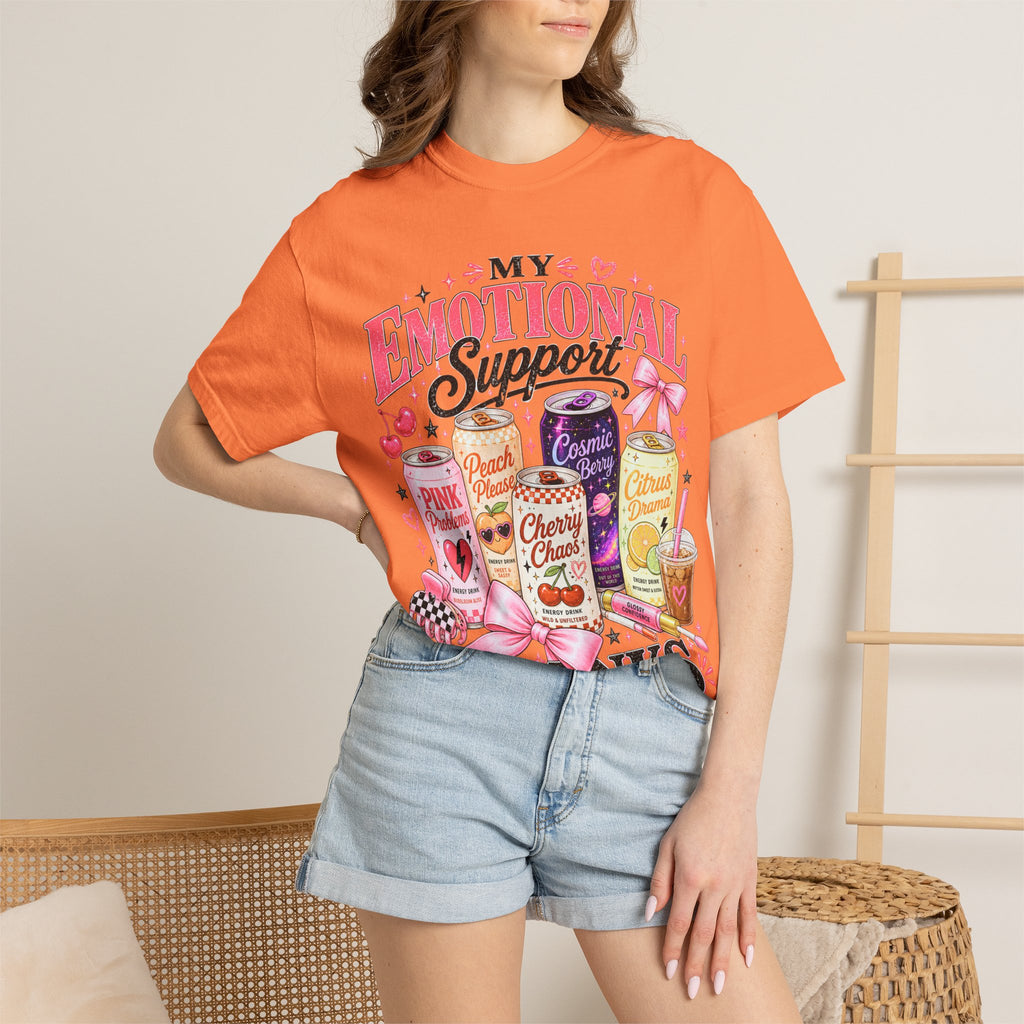 Emotional Support Energy Drinks T-Shirt — Vintage Candy Soda Graphic Tee