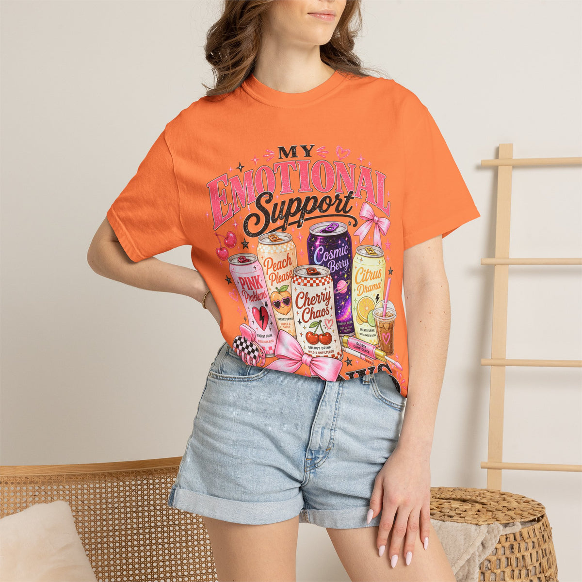 Emotional Support Energy Drinks T-Shirt — Vintage Candy Soda Graphic Tee