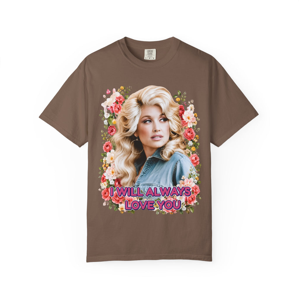 Graphic Tee Retro Floral Portrait I Will Always Love You