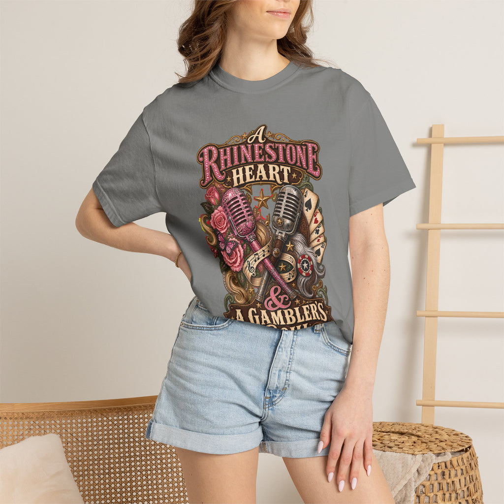 Rhinestone Heart Country Girl T-Shirt Memorial Dolly