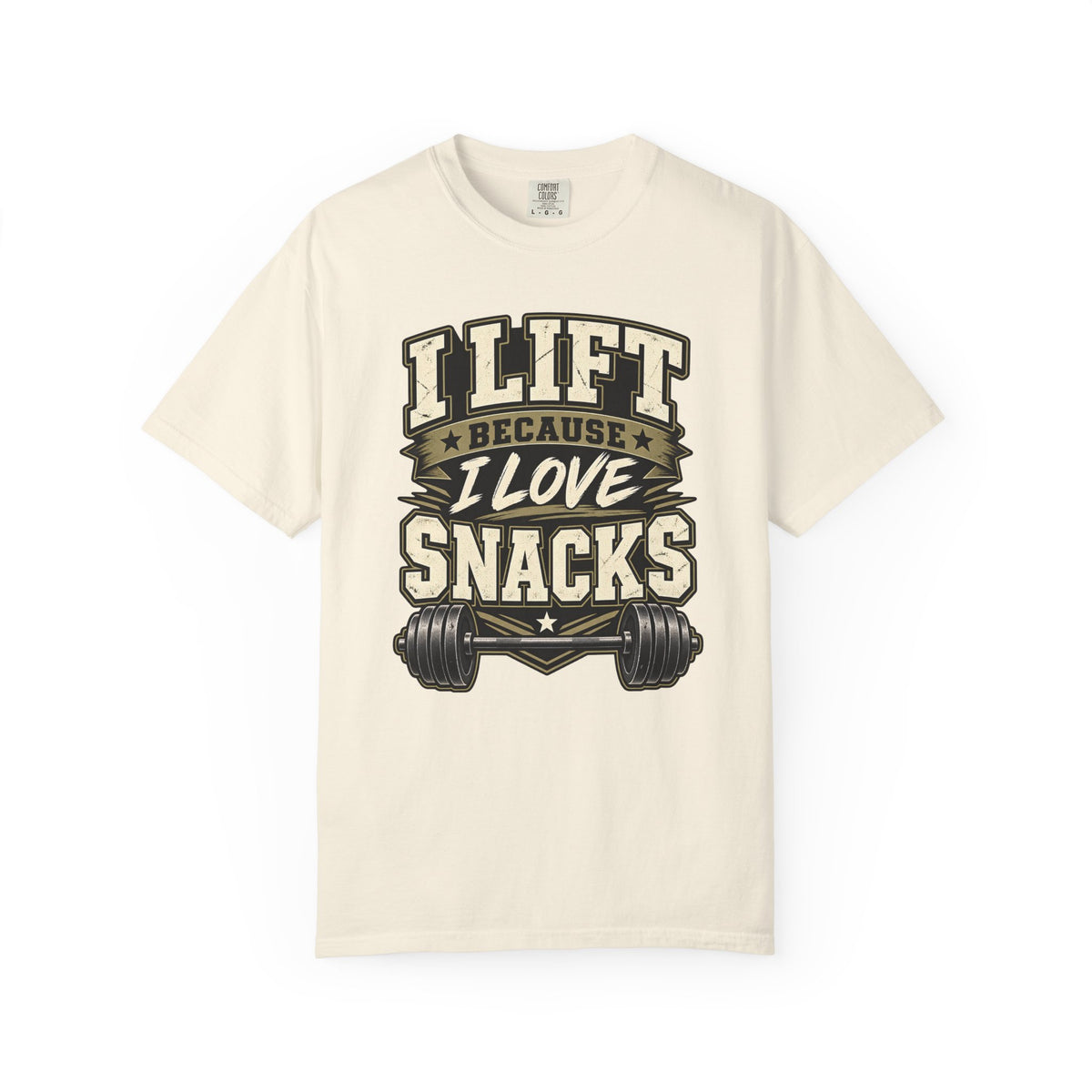 I Lift Because I Love Snacks T-Shirt — Funny Gym Weightlifting Tee