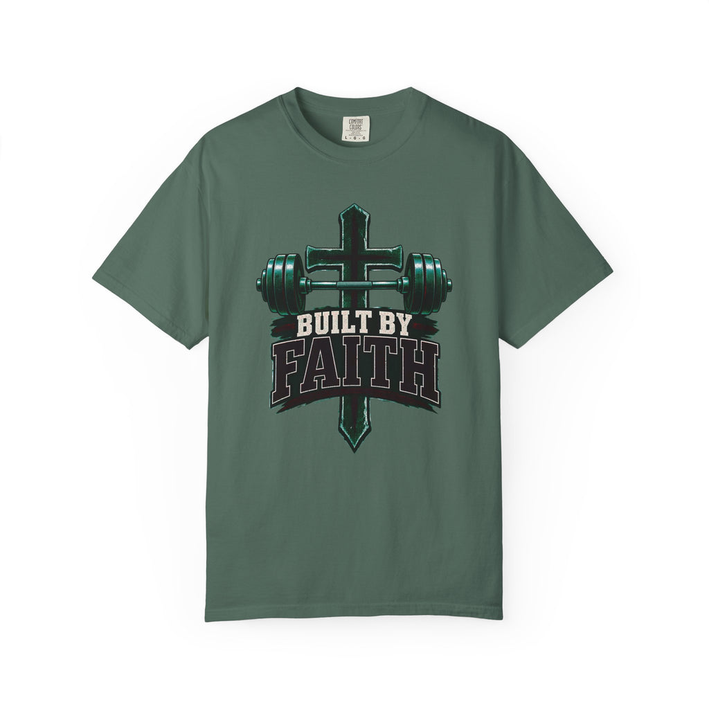 Built by Faith Cross & Barbell T-Shirt