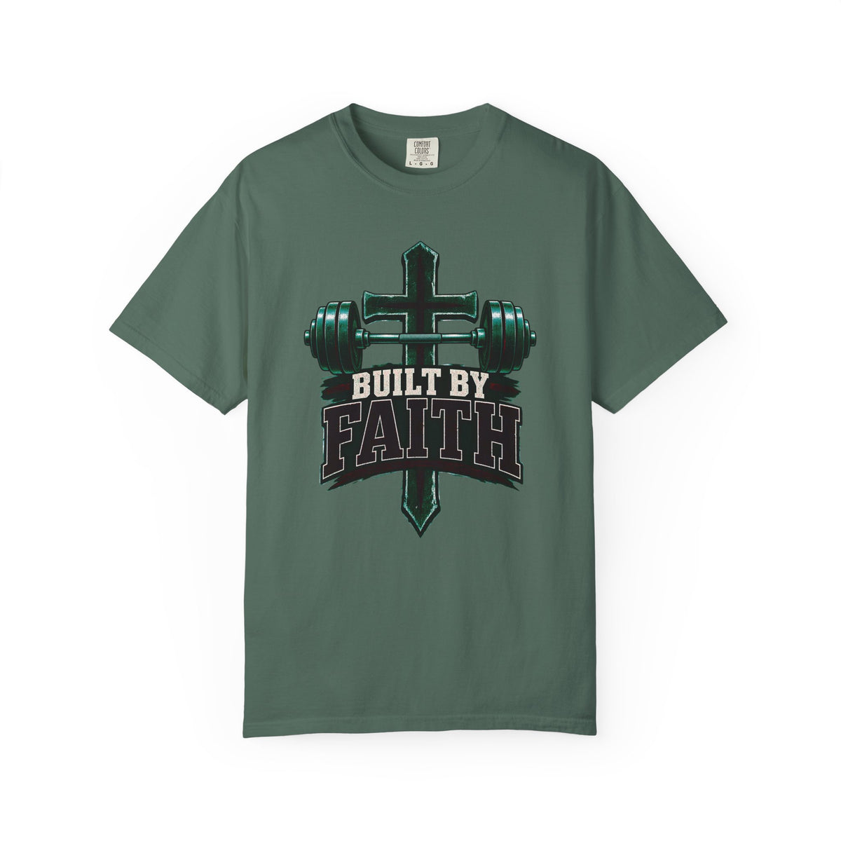 Built by Faith Cross & Barbell T-Shirt