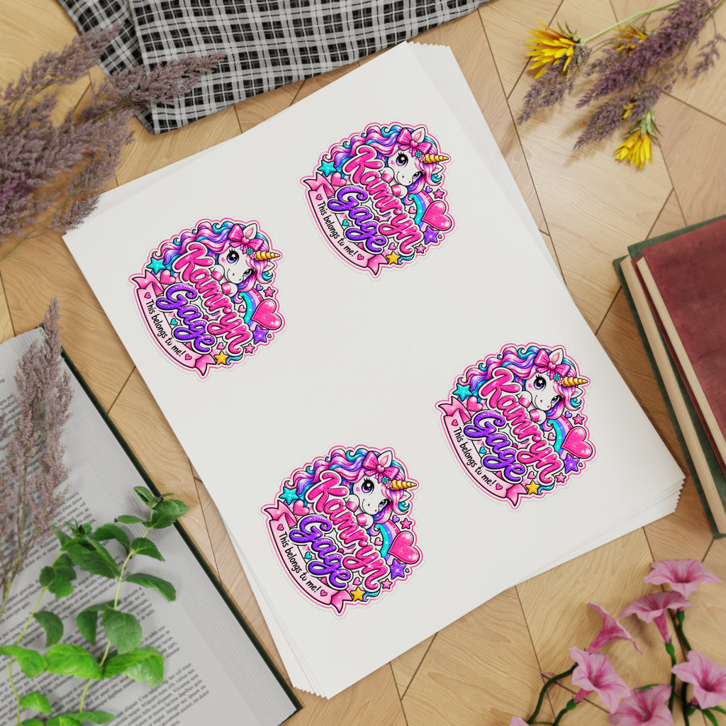 Unicorn Sticker Sheet - 10pc Pastel Glitter Decals