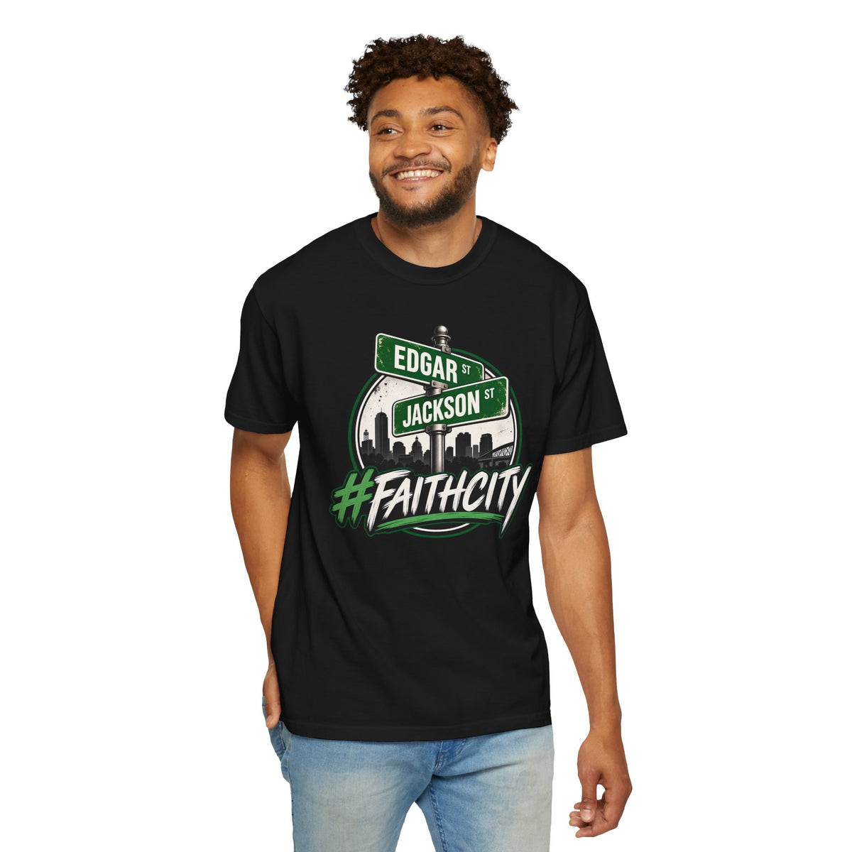 FaithCity Edgar Jackson Street Sign Skyline Tee