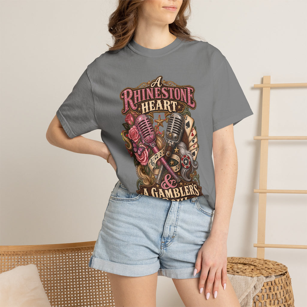 Rhinestone Heart Country Girl T-Shirt Memorial Dolly