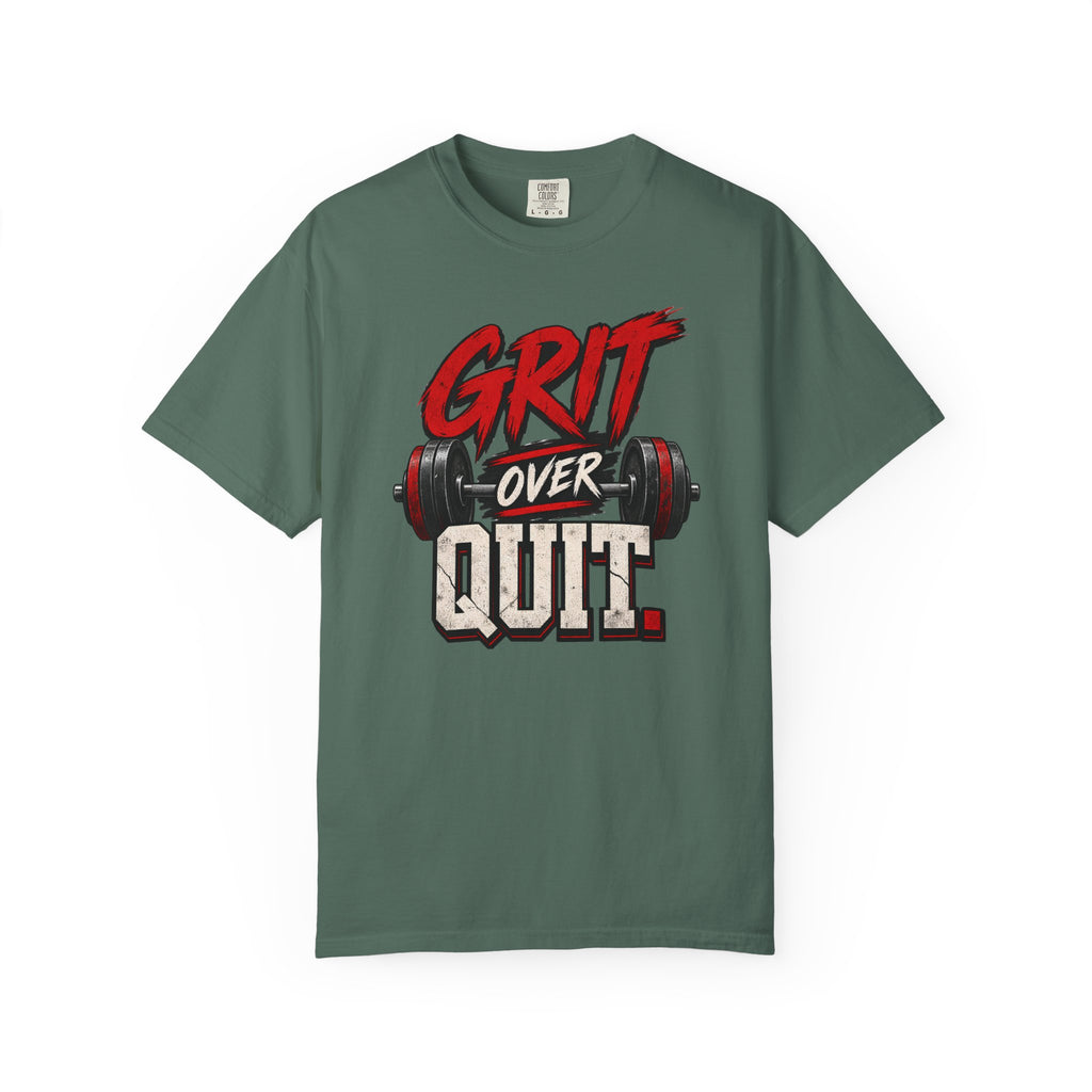 Grit Over Quit TShirt Motivational Weightlifting Gym Tee