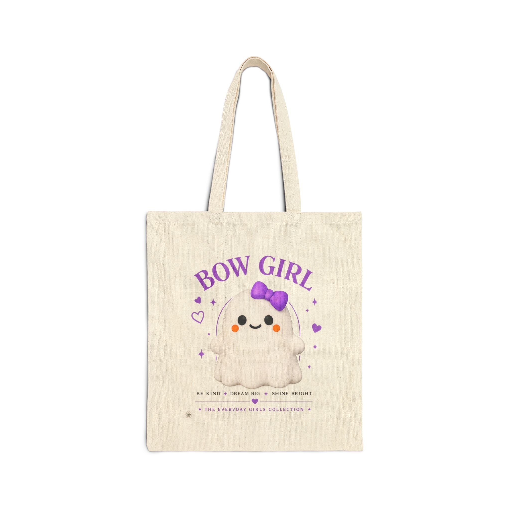 Bow Girl™ Ghost Canvas Tote Bag - Reusable Shopping & Gift Tote