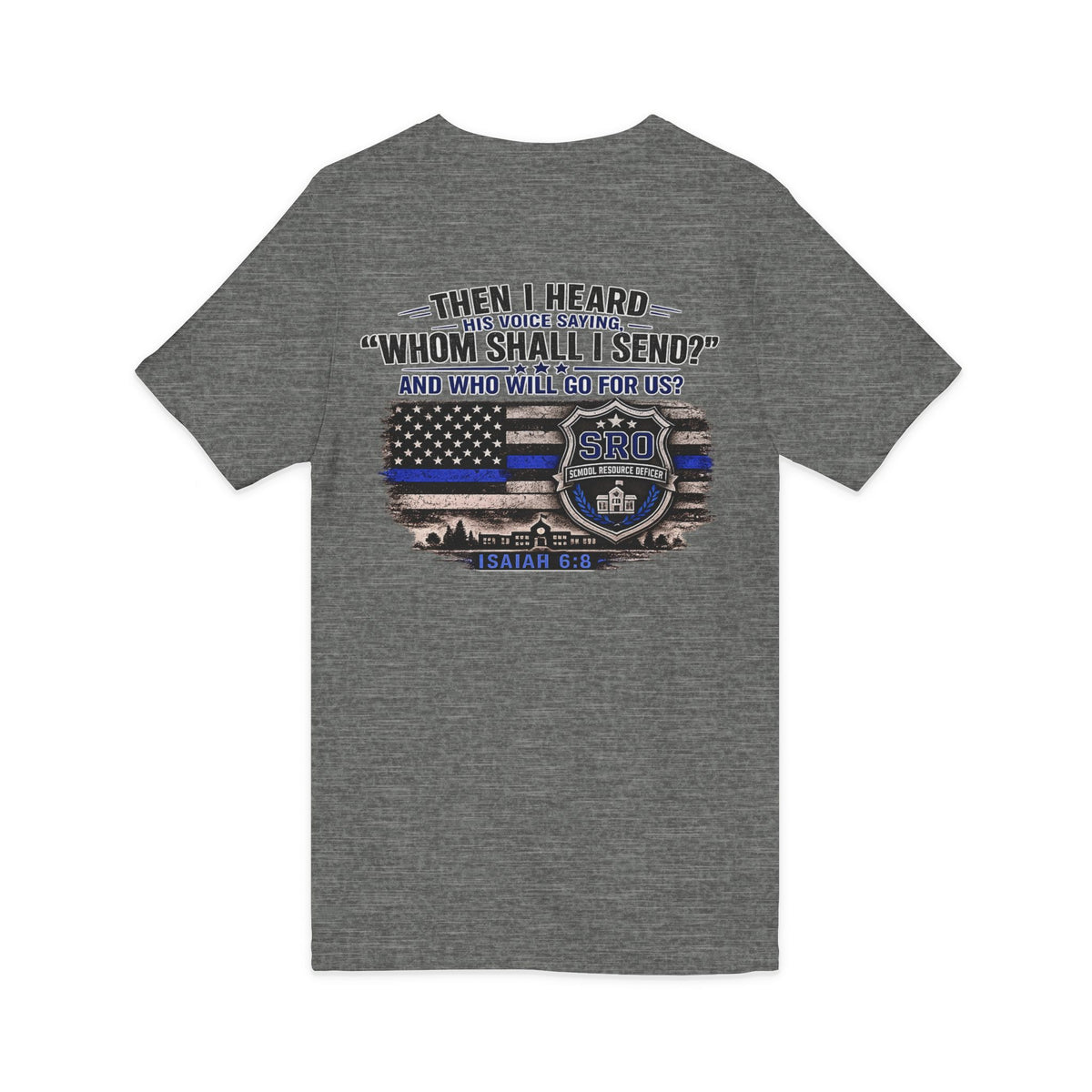 SPOUSE SRO V-Neck Tee — "Then I Heard His Voice Saying Whom Shall I Send"