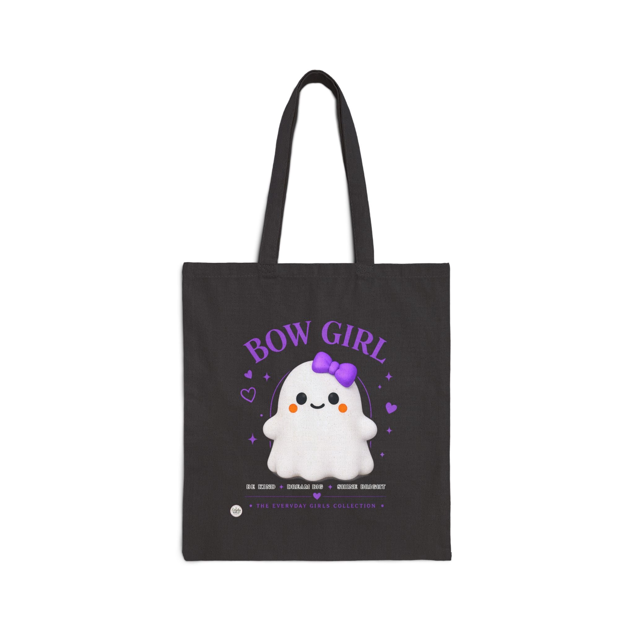 Bow Girl™ Ghost Canvas Tote Bag - Reusable Shopping & Gift Tote