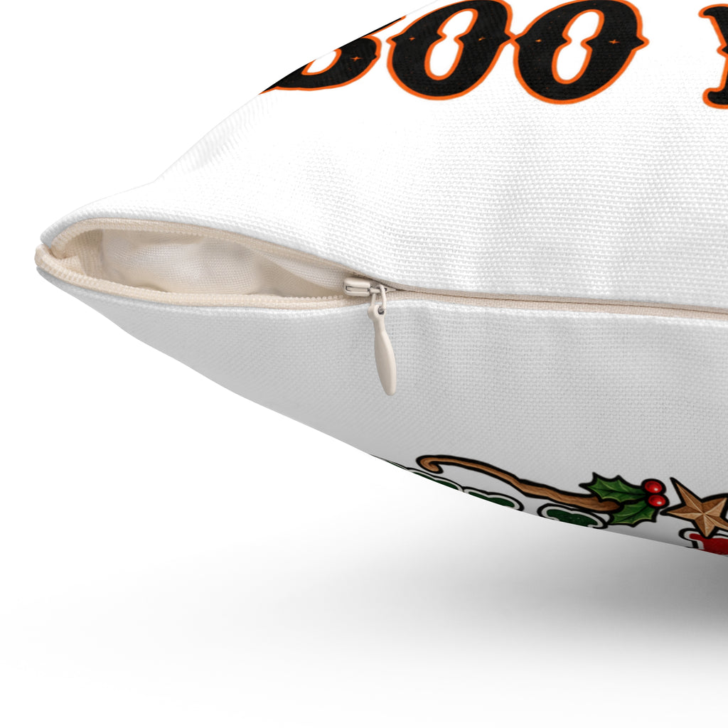 Halloween & Christmas Ghost Cowboy Pillow – “Boo Y'all” / “Merry Y'all” Decorative Throw Pillow