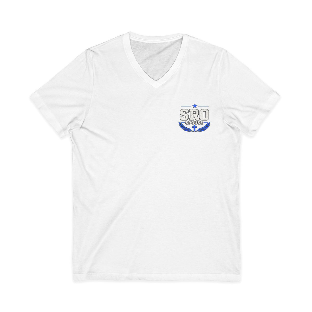 SPOUSE SRO V-Neck Tee — "Then I Heard His Voice Saying Whom Shall I Send"
