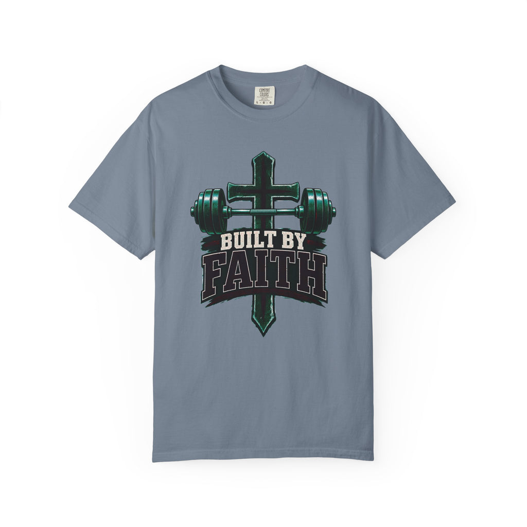 Built by Faith Cross & Barbell T-Shirt