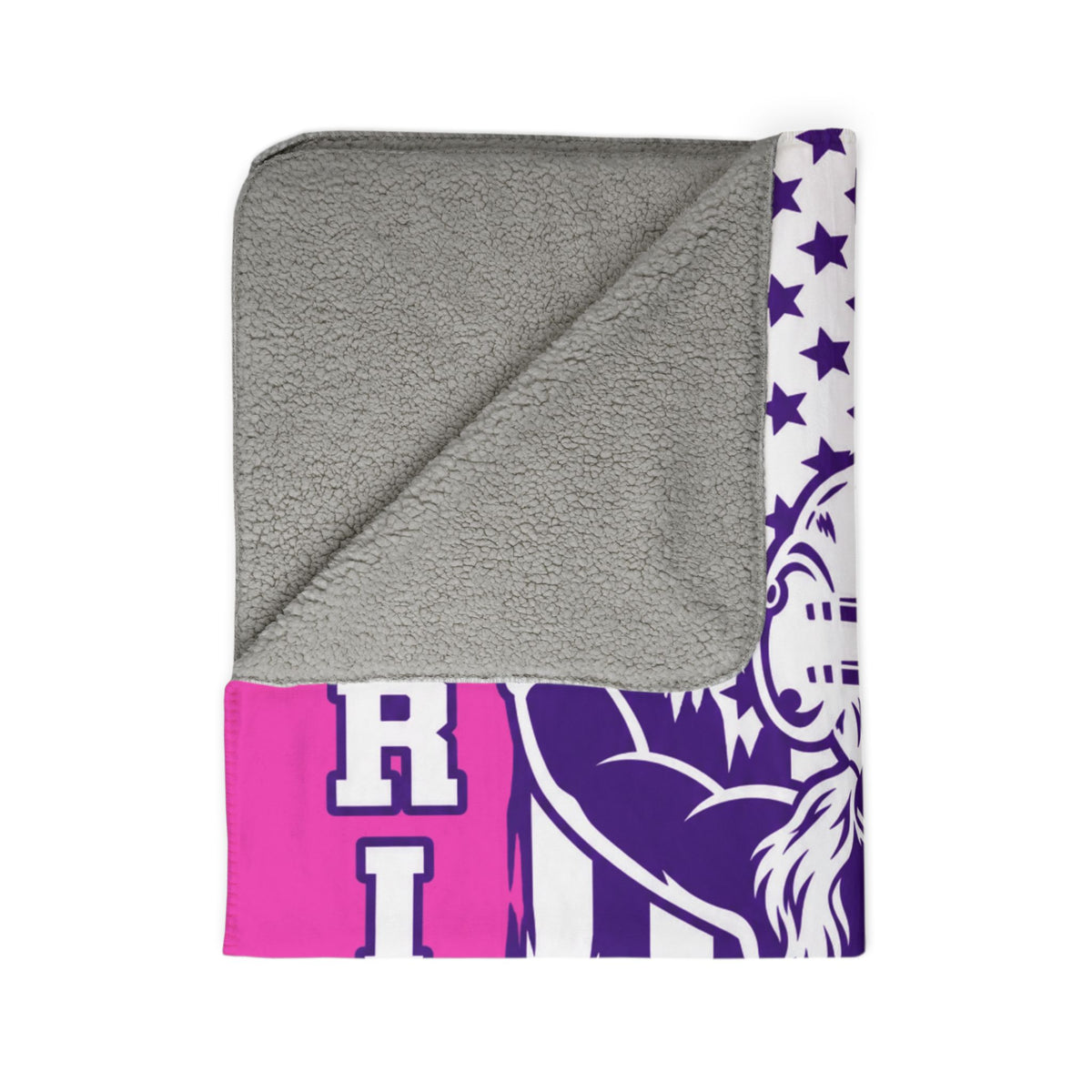 Patriots Football Player Personalized Sherpa Blanket Pink Team Spirit Throw Custom Name