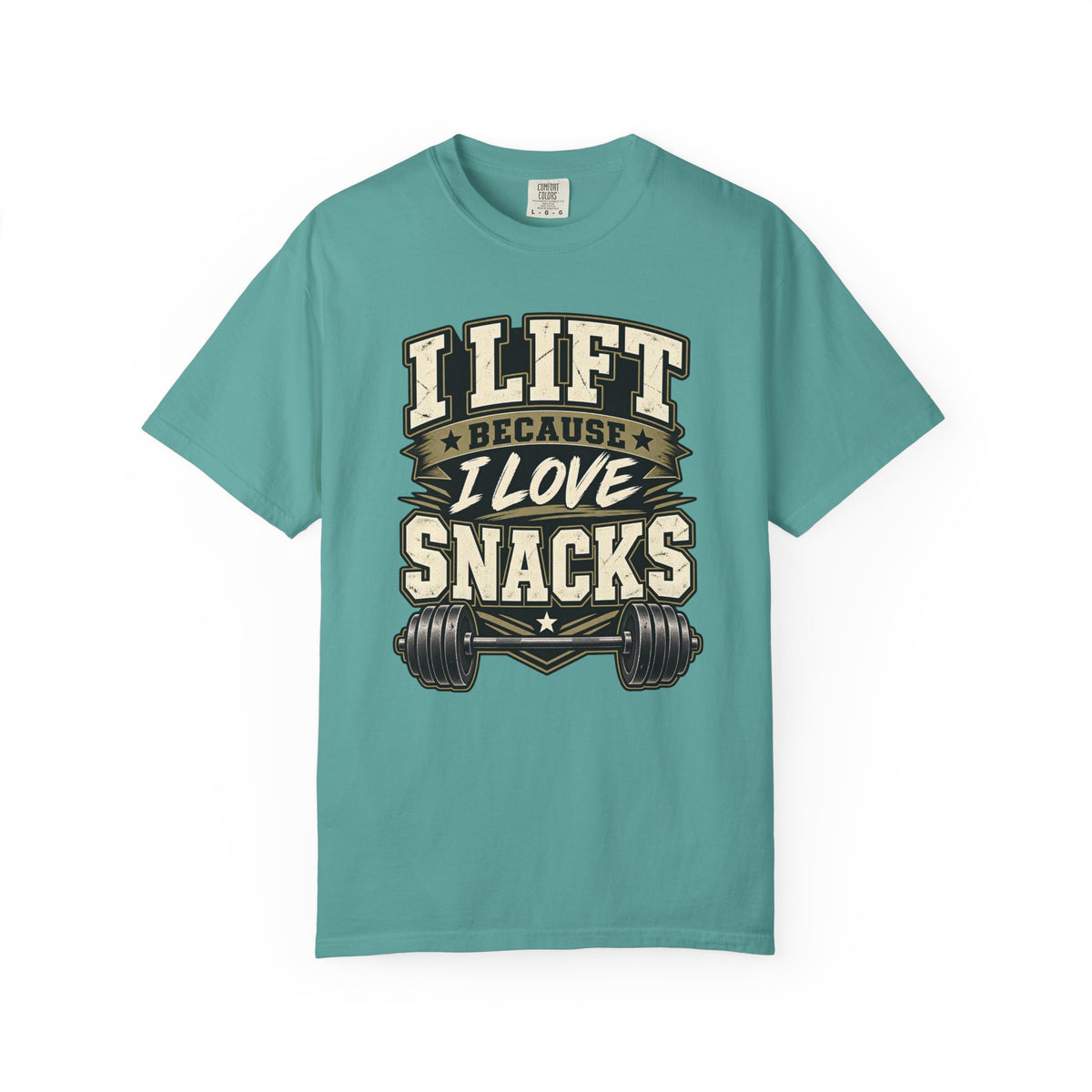 I Lift Because I Love Snacks T-Shirt — Funny Gym Weightlifting Tee