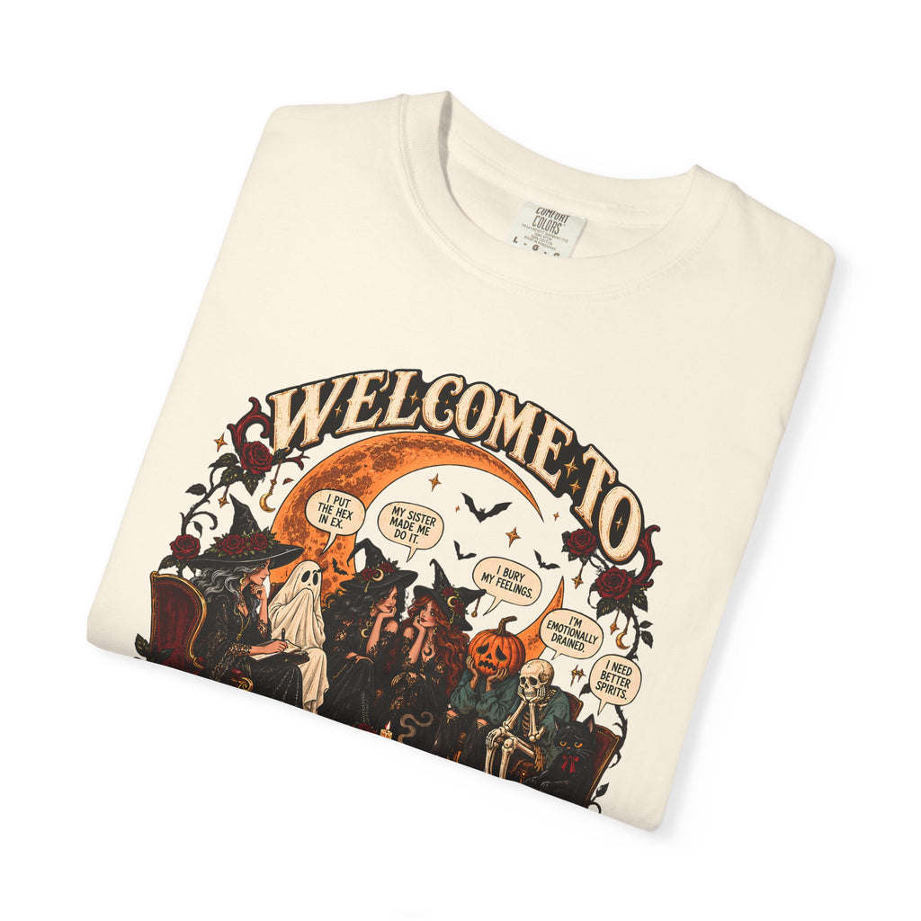 Witchy Group Therapy T-Shirt — "Welcome to Witchy Group Therapy" Retro Halloween Tee