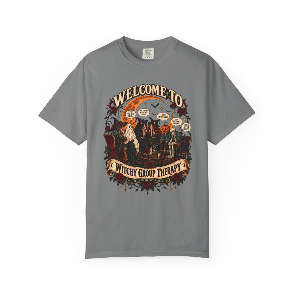 Witchy Group Therapy T-Shirt — "Welcome to Witchy Group Therapy" Retro Halloween Tee