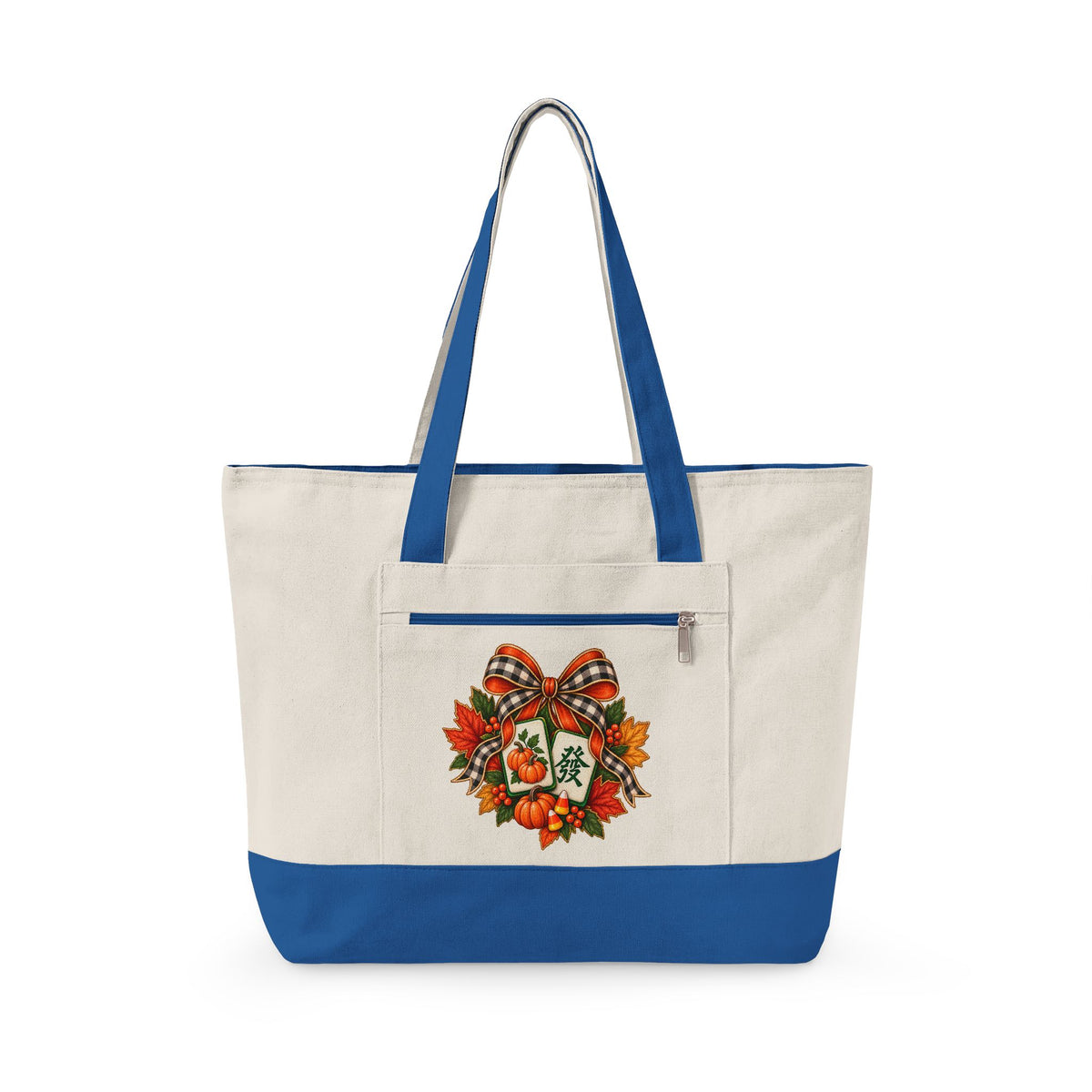 Fall Canvas Mahjong Zippered Tote