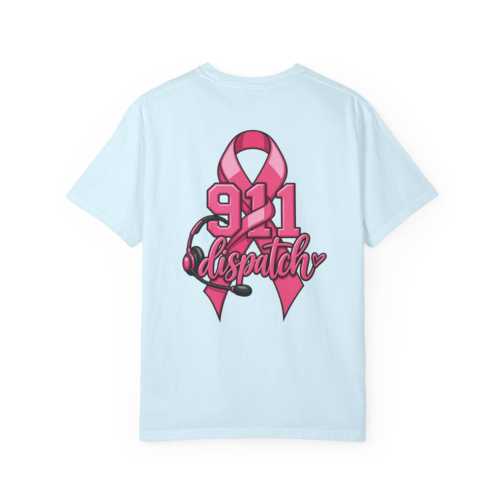 911 Dispatch Pink Ribbon T‑Shirt — Breast Cancer Awareness Dispatcher Tee