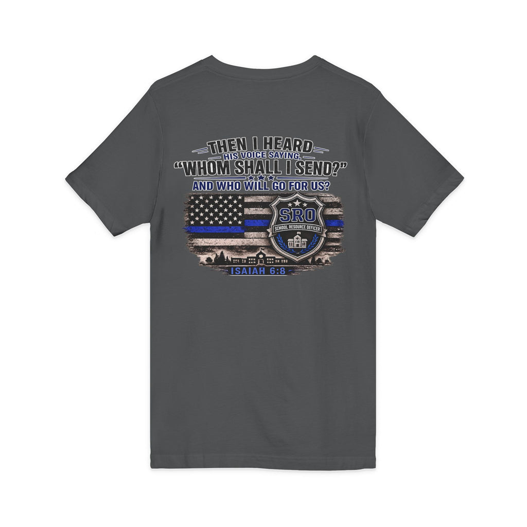 SPOUSE SRO V-Neck Tee — "Then I Heard His Voice Saying Whom Shall I Send"