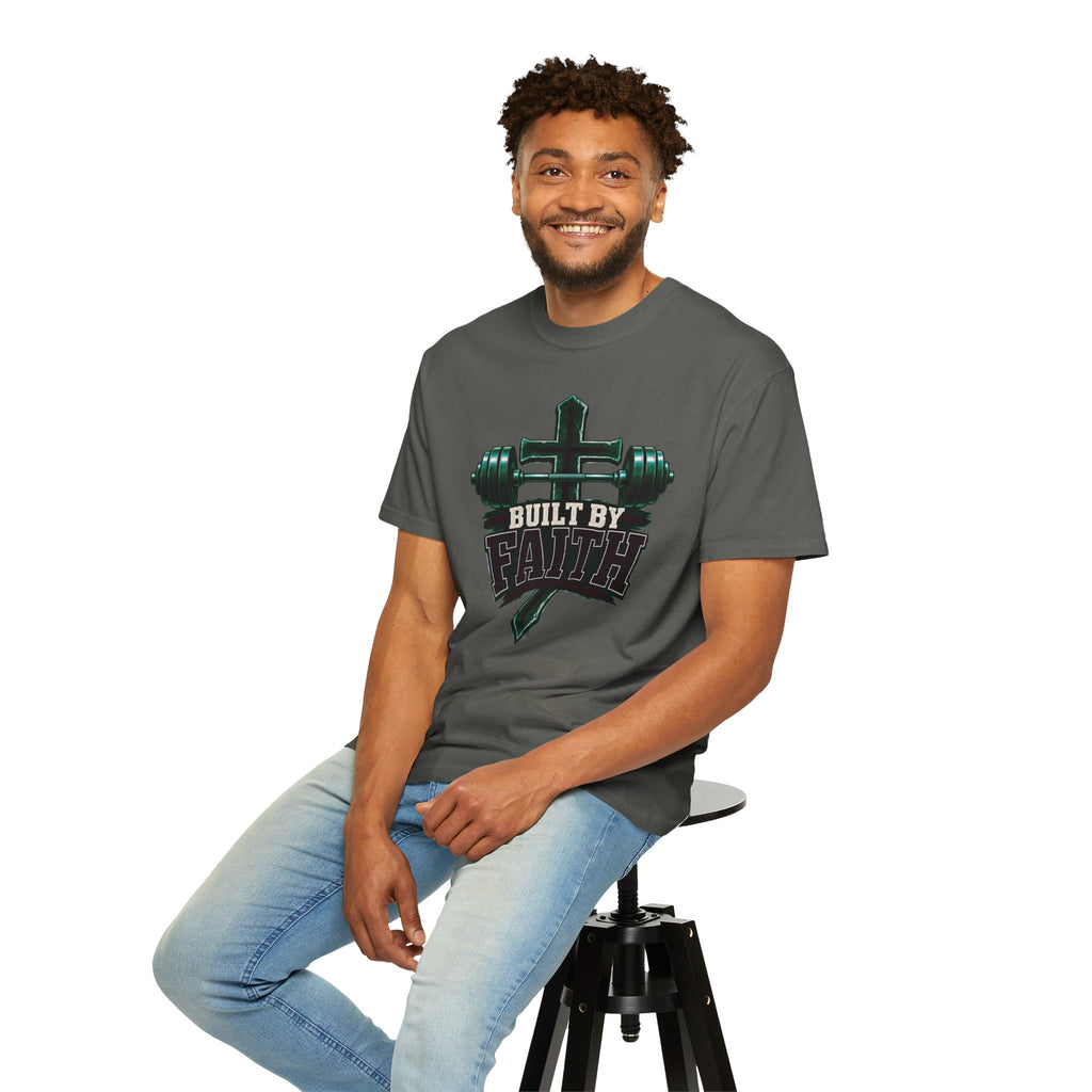 Built by Faith Cross & Barbell T-Shirt