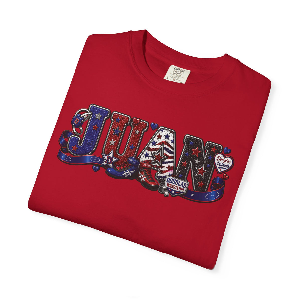 Patriotic Graphic TShirt American Name Design JUAN