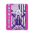 Patriots Football Player Personalized Sherpa Blanket Pink Team Spirit Throw Custom Name