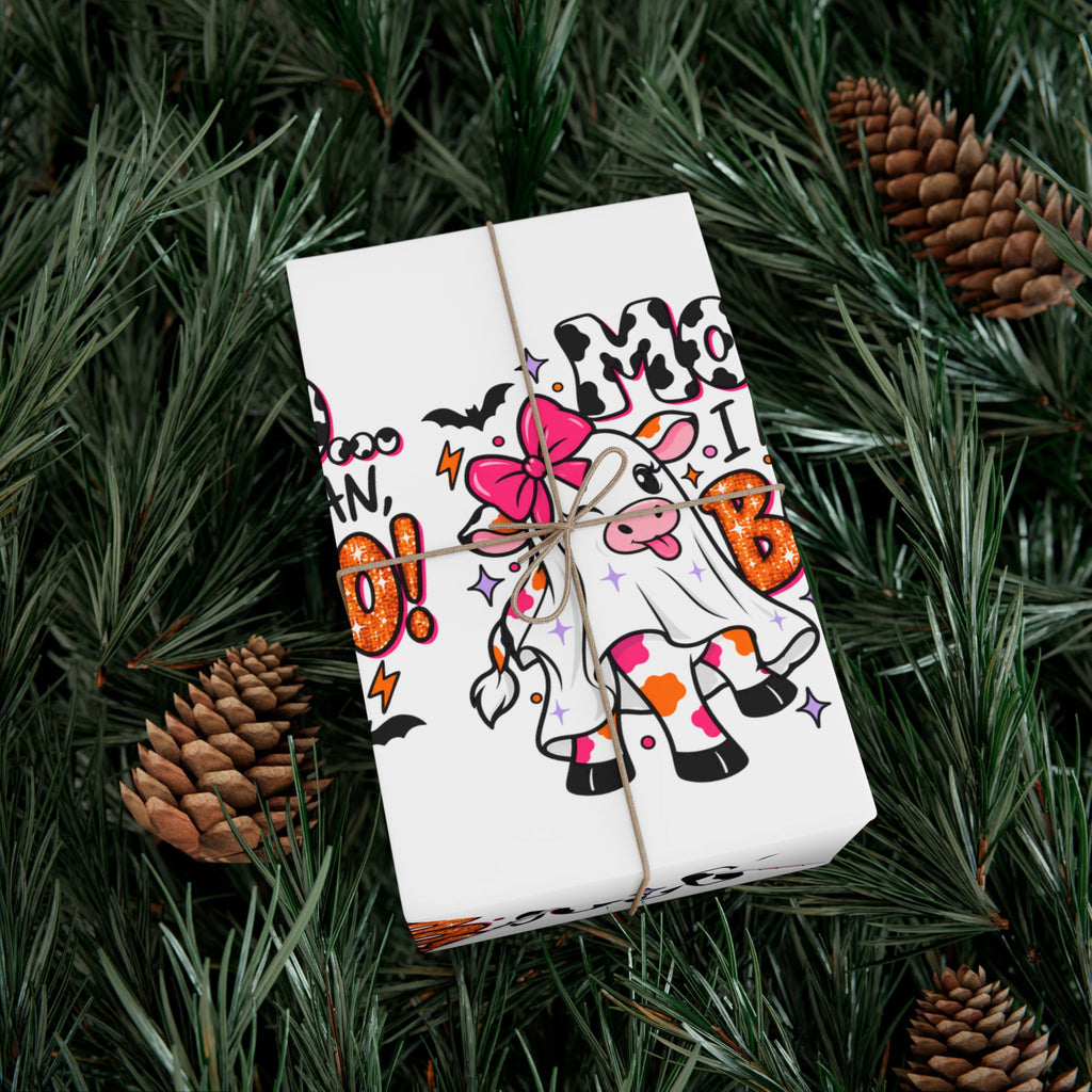 Halloween Cow 'Moo I Mean Boo!' Gift Wrap Paper