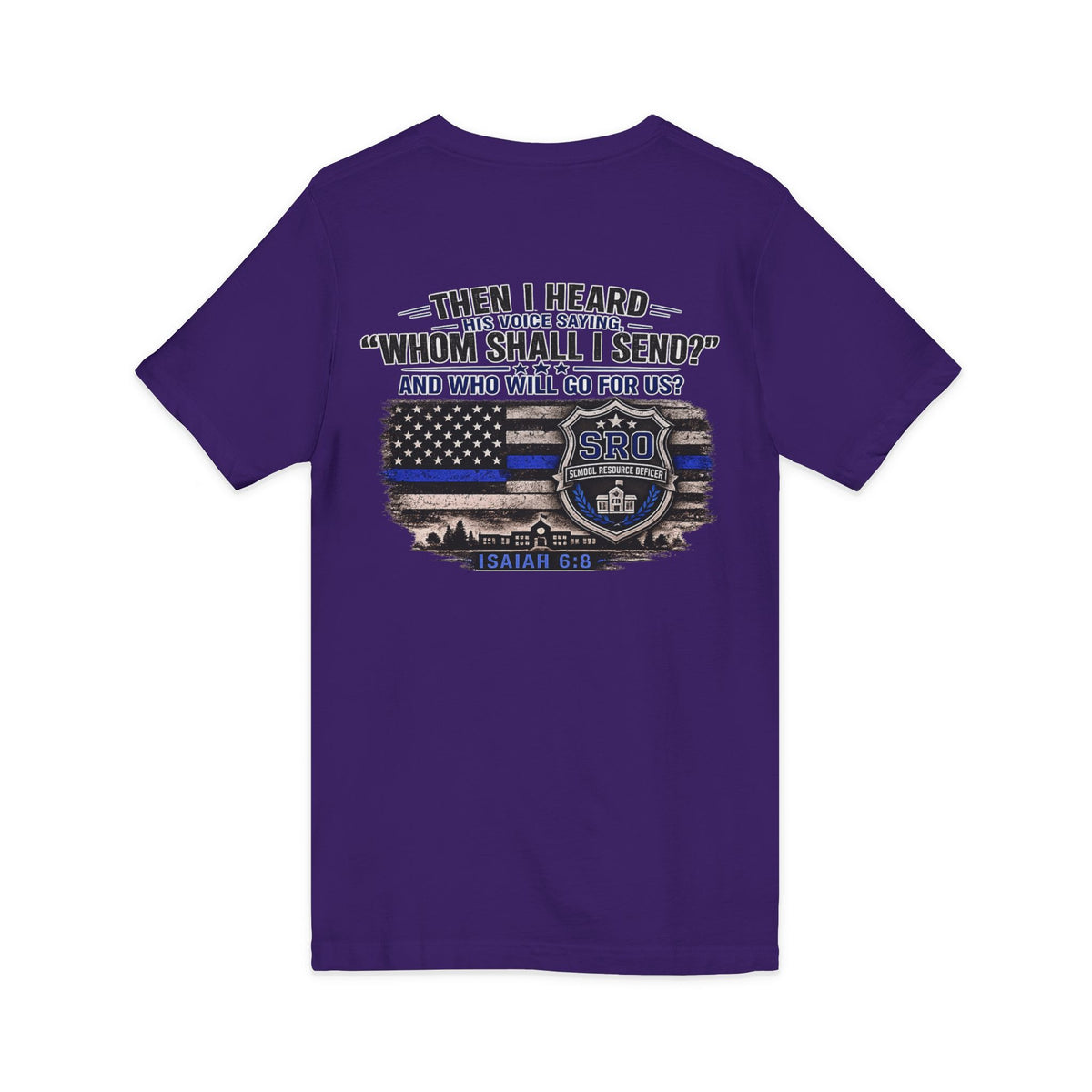 SPOUSE SRO V-Neck Tee — "Then I Heard His Voice Saying Whom Shall I Send"