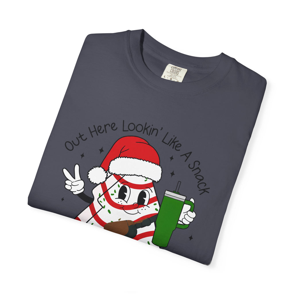 Retro Holiday T-Shirt — Out Here Lookin Like A Snack Santa Cookie Design