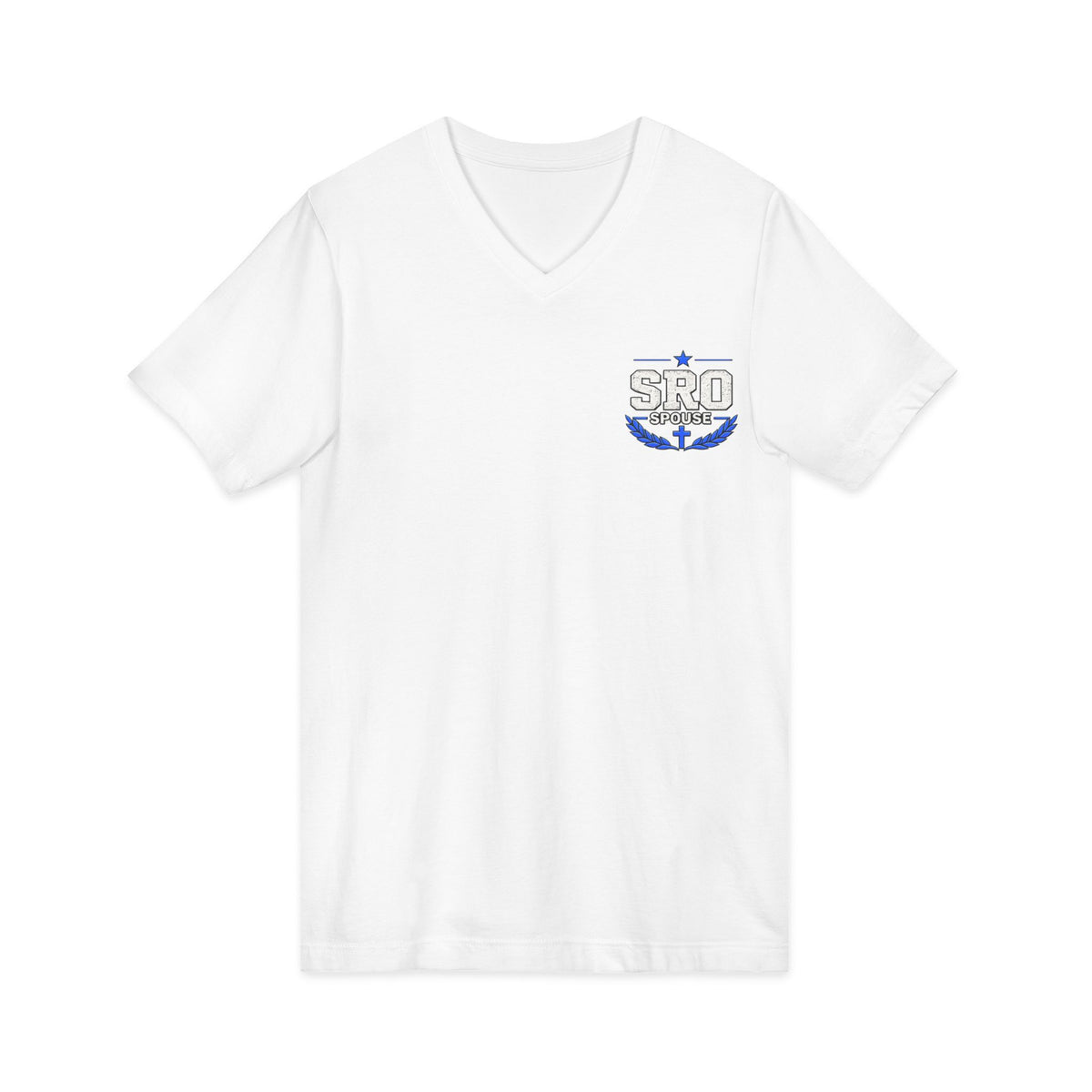 SPOUSE SRO V-Neck Tee — "Then I Heard His Voice Saying Whom Shall I Send"