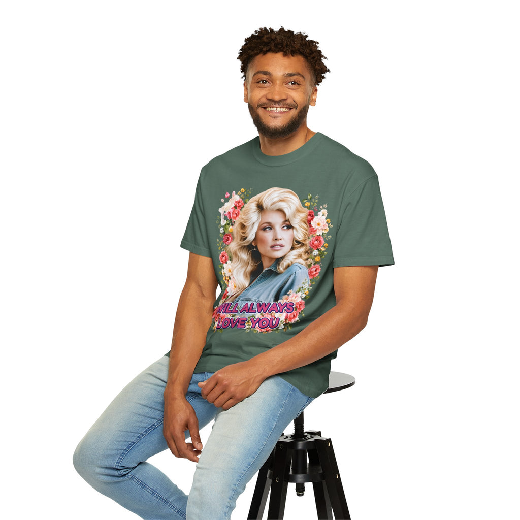 Graphic Tee Retro Floral Portrait I Will Always Love You