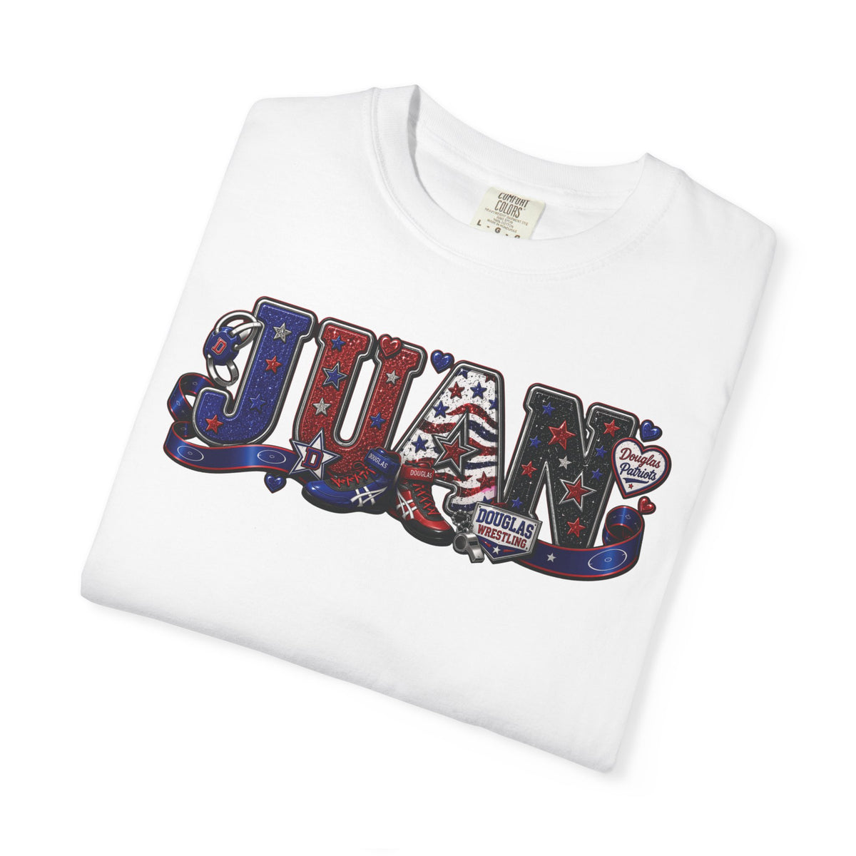 Patriotic Graphic TShirt American Name Design JUAN