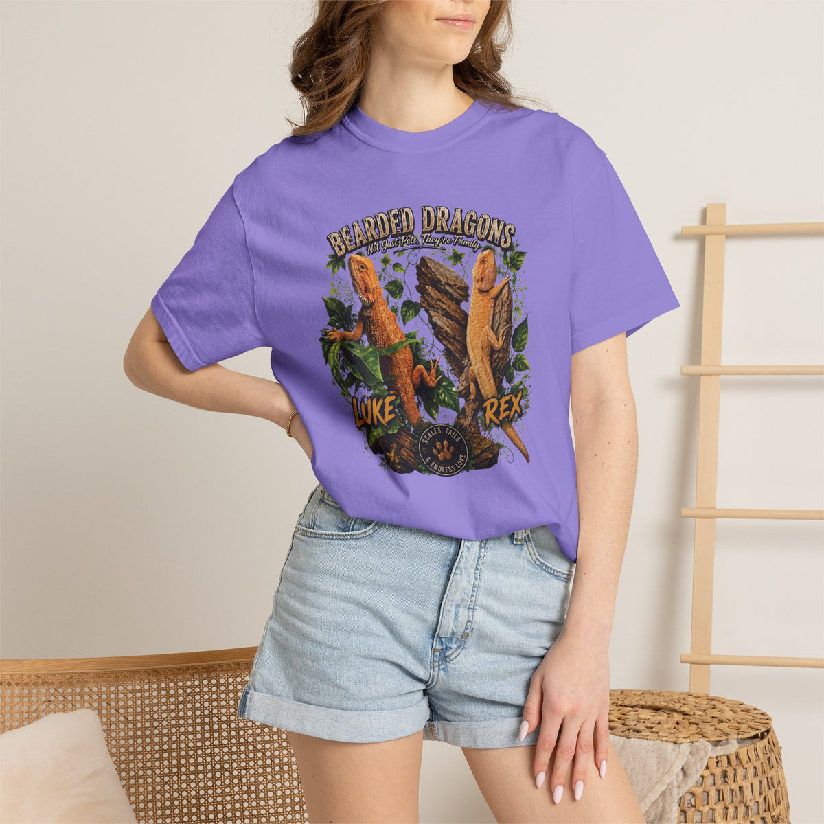 Bearded Dragons Illustration TShirt Luke Rex Reptile Lover Tee