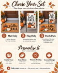 Personalized Fall Porch Set | Custom Doormat + Garden Flag | Autumn, Football, Halloween & Family Porch Decor