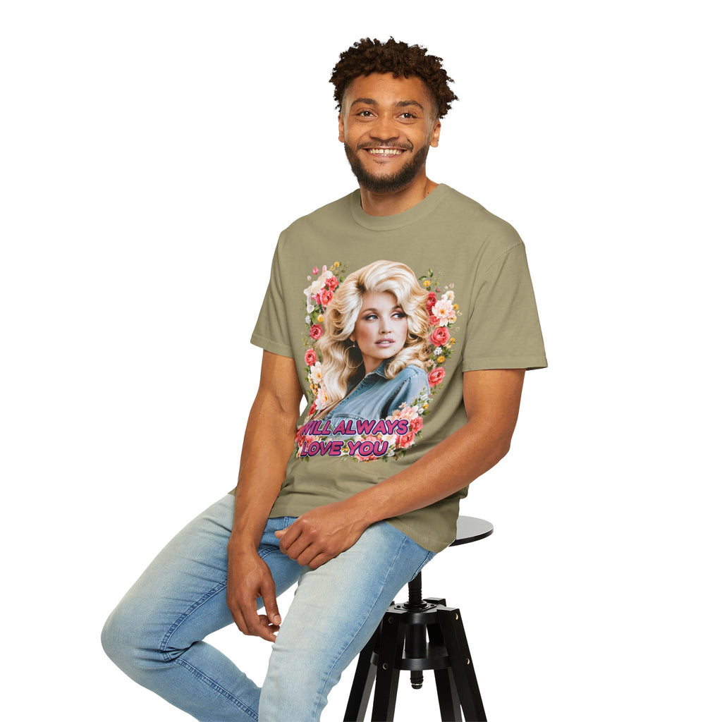 Graphic Tee Retro Floral Portrait I Will Always Love You