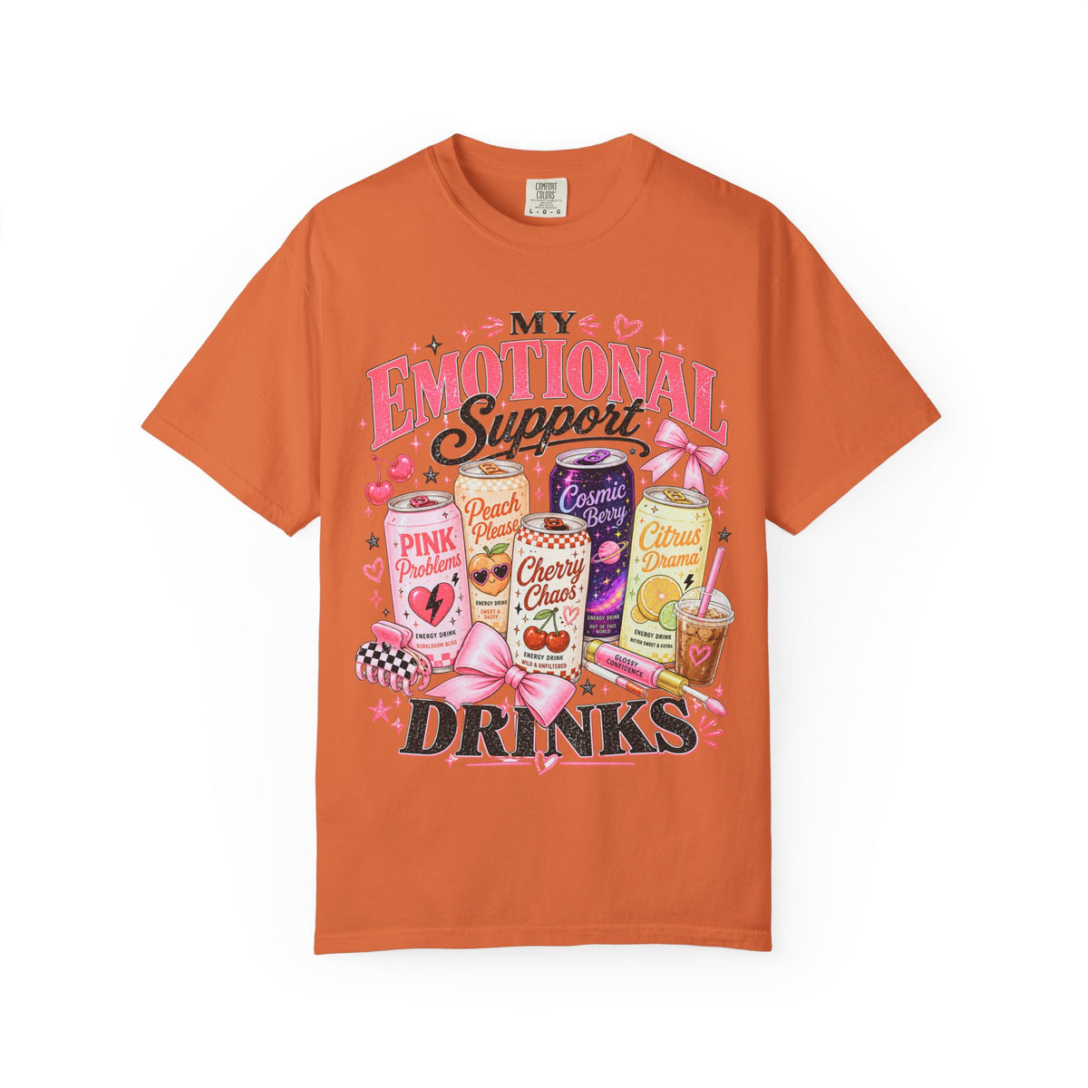 Emotional Support Energy Drinks T-Shirt — Vintage Candy Soda Graphic Tee