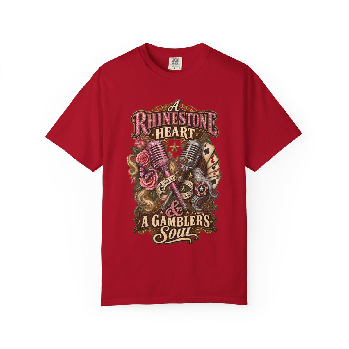 Rhinestone Heart Country Girl T-Shirt Memorial Dolly