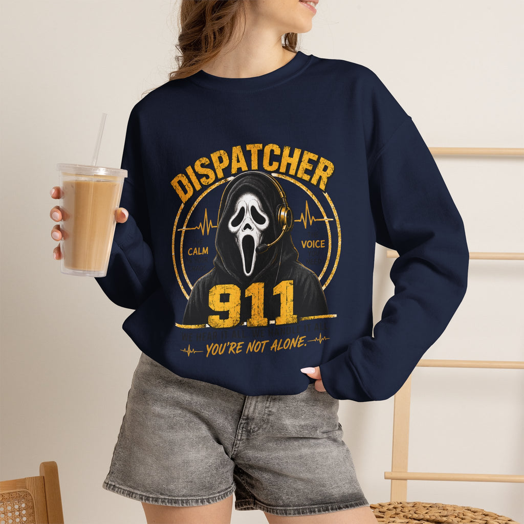 Dispatcher 911 Crewneck Sweatshirt — "We Hear It All, We Handle It All" Support Tee