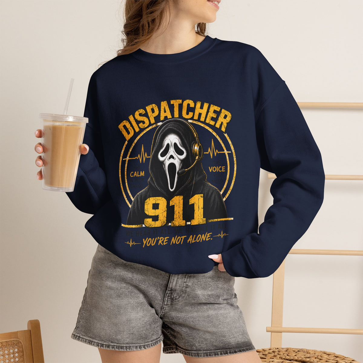 Dispatcher 911 Crewneck Sweatshirt — "We Hear It All, We Handle It All" Support Tee