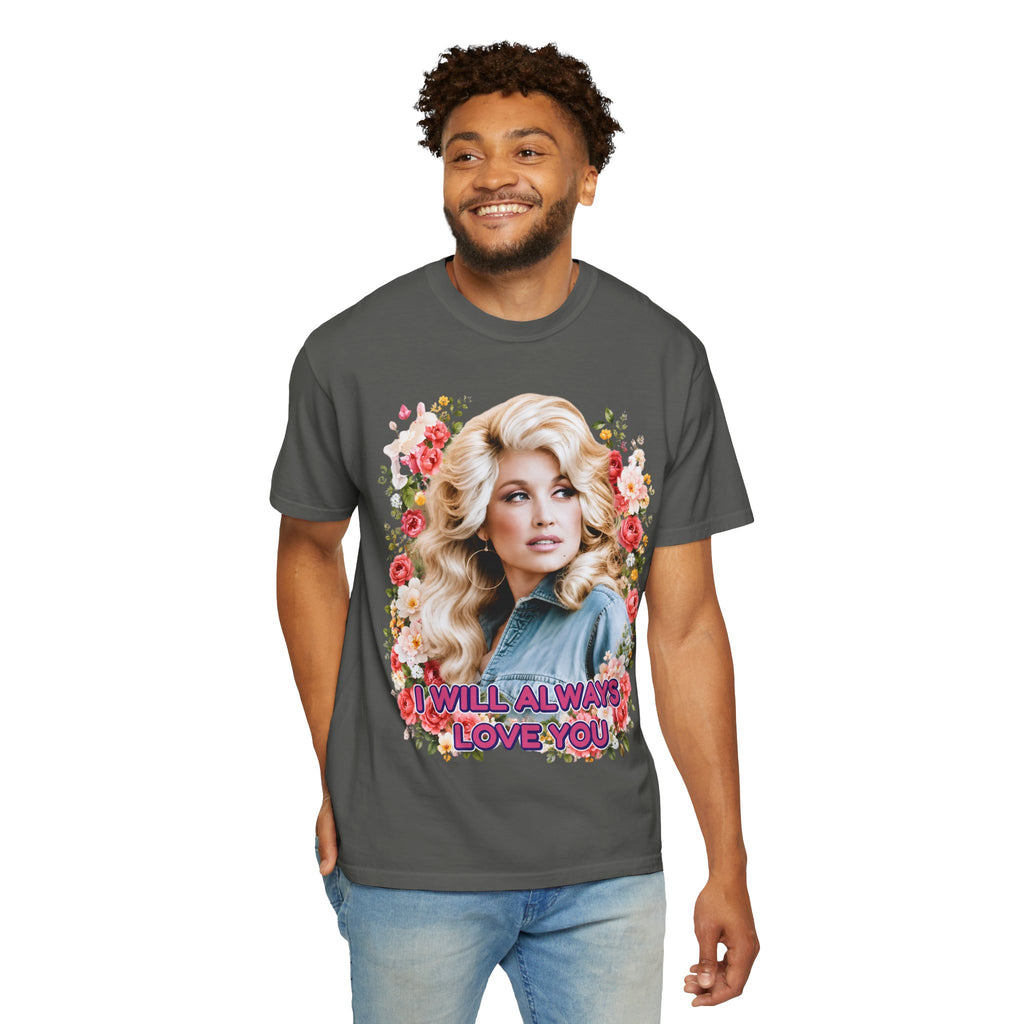 Graphic Tee Retro Floral Portrait I Will Always Love You