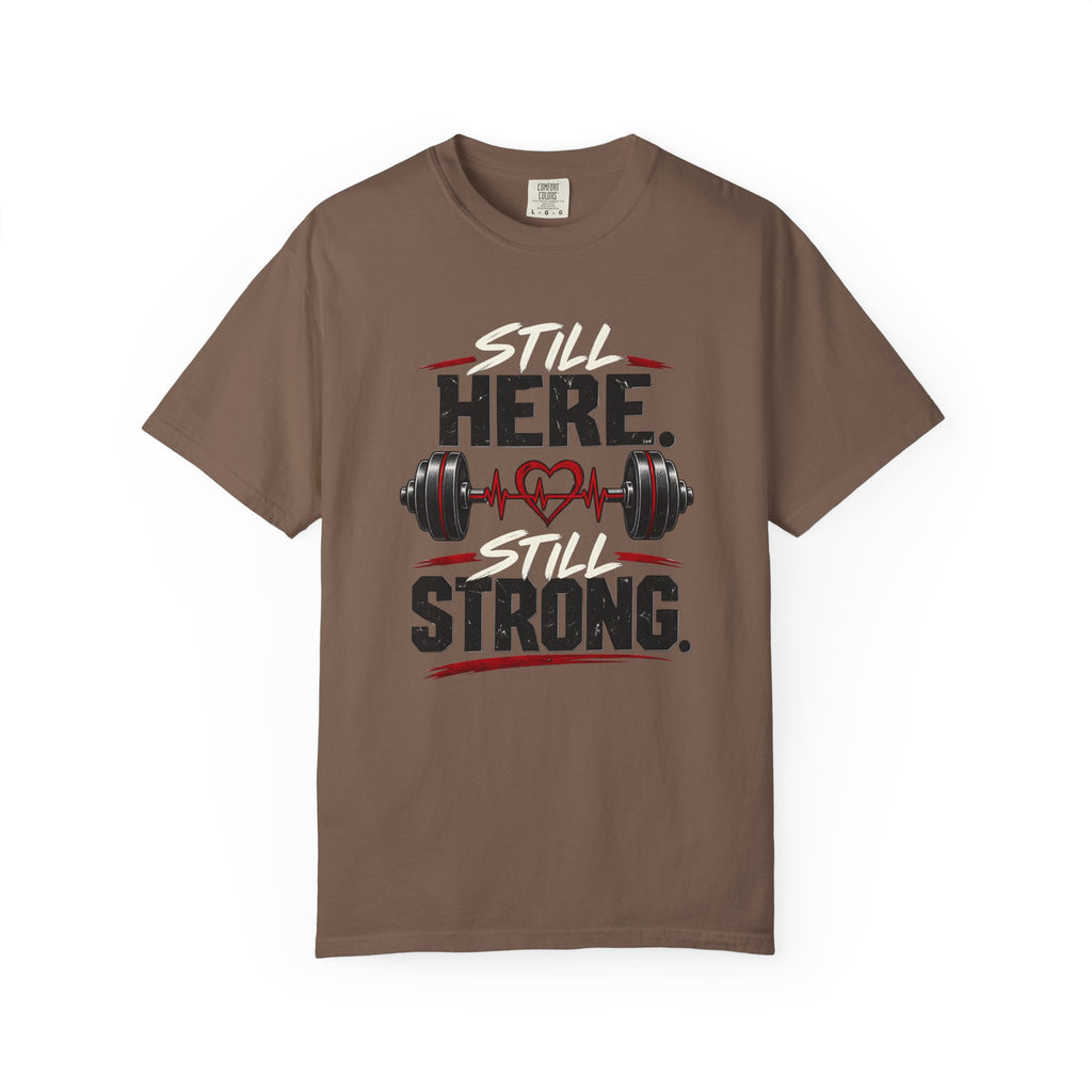 Here Strong Weightlifting TShirt Fitness Gym Graphic Tee