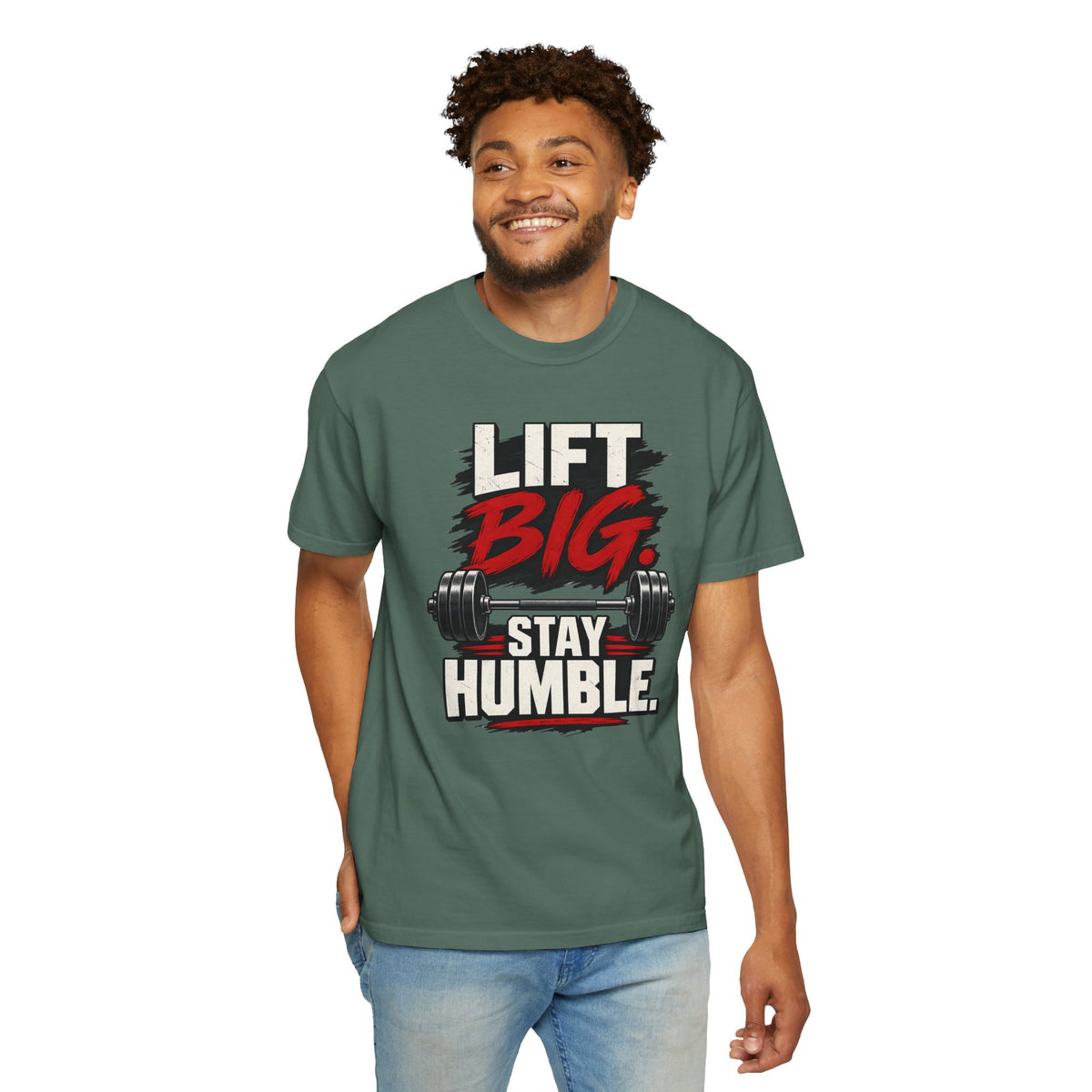 Lift Big Stay Humble TShirt Motivational Gym Workout Tee