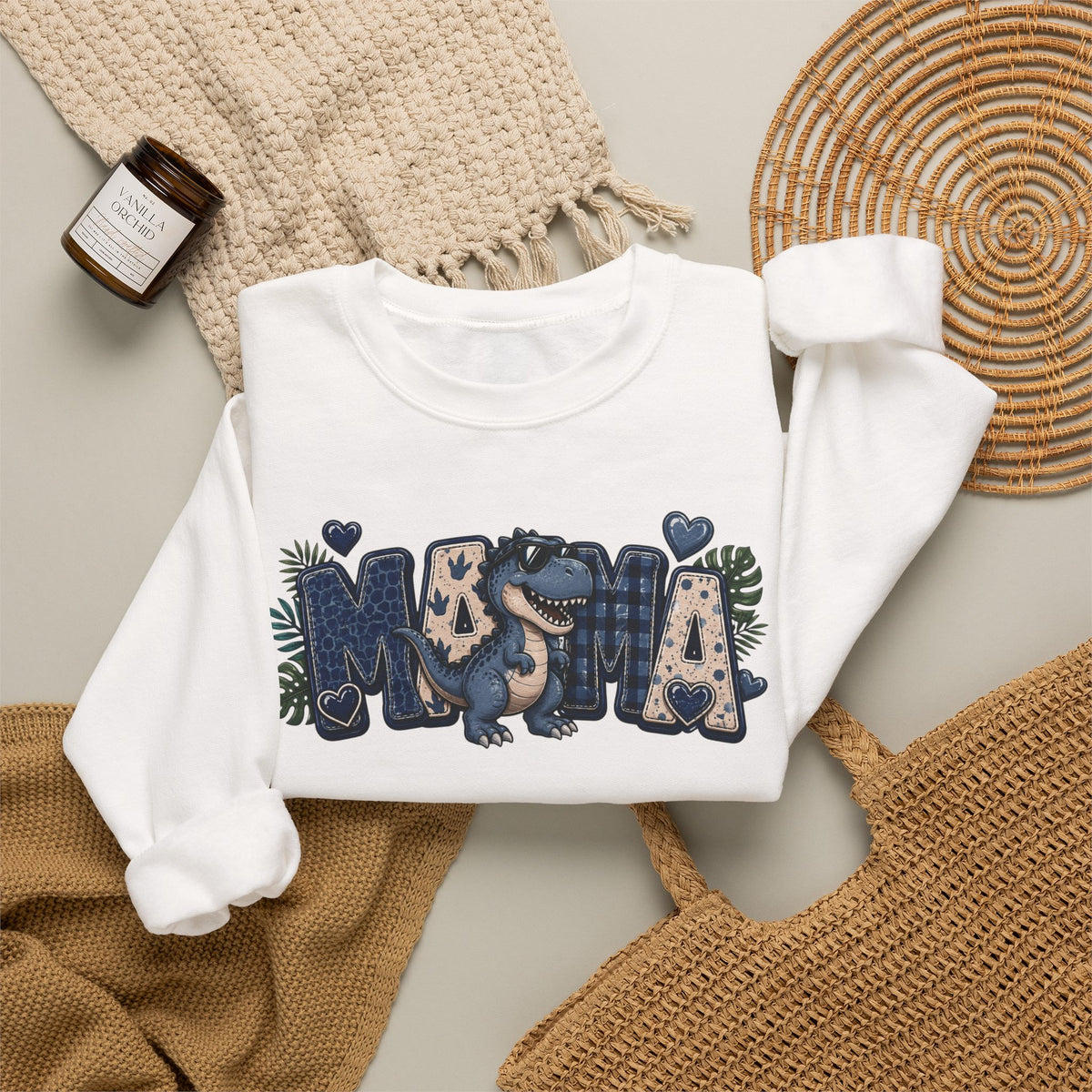 MAMA Crewneck Sweatshirt (personalized) Boy DINO HH