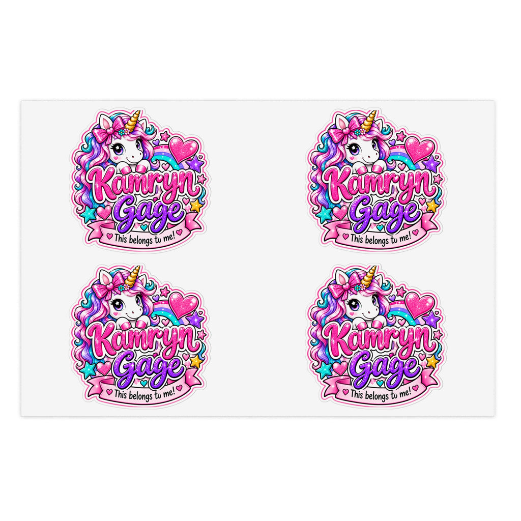 Unicorn Sticker Sheet - 10pc Pastel Glitter Decals