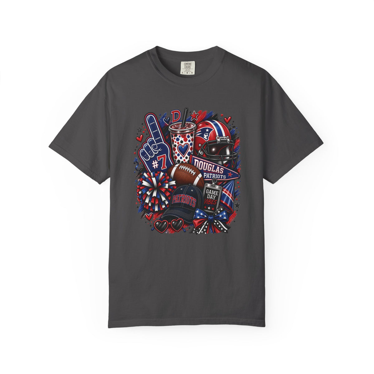 Patriotic Football Fan T-Shirt — Red White Blue Game Day Tee