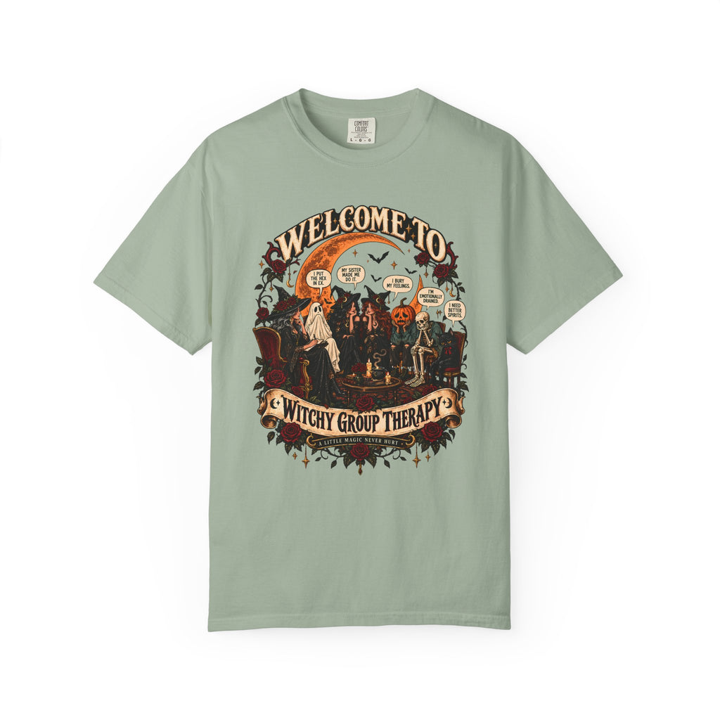 Witchy Group Therapy T-Shirt — "Welcome to Witchy Group Therapy" Retro Halloween Tee