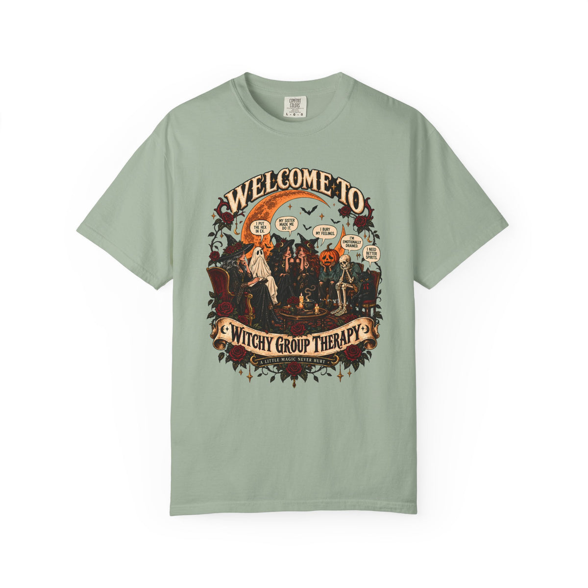 Witchy Group Therapy T-Shirt — "Welcome to Witchy Group Therapy" Retro Halloween Tee
