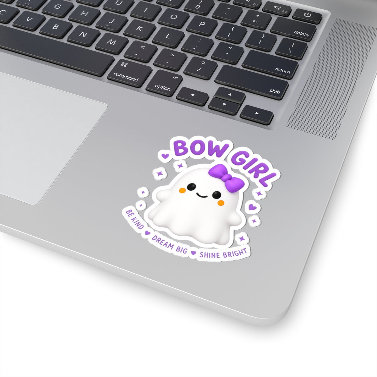 Bow Girl™ Ghost Sticker — Vinyl Sticker (Be Kind • Dream Big • Shine Bright)