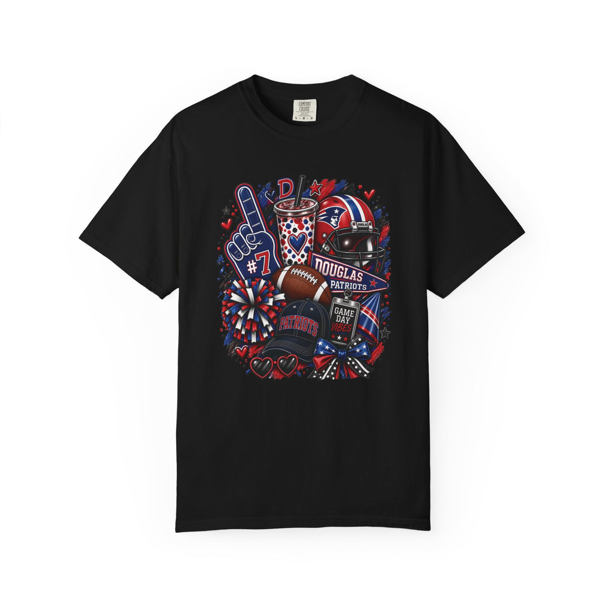 Patriotic Football Fan T-Shirt — Red White Blue Game Day Tee